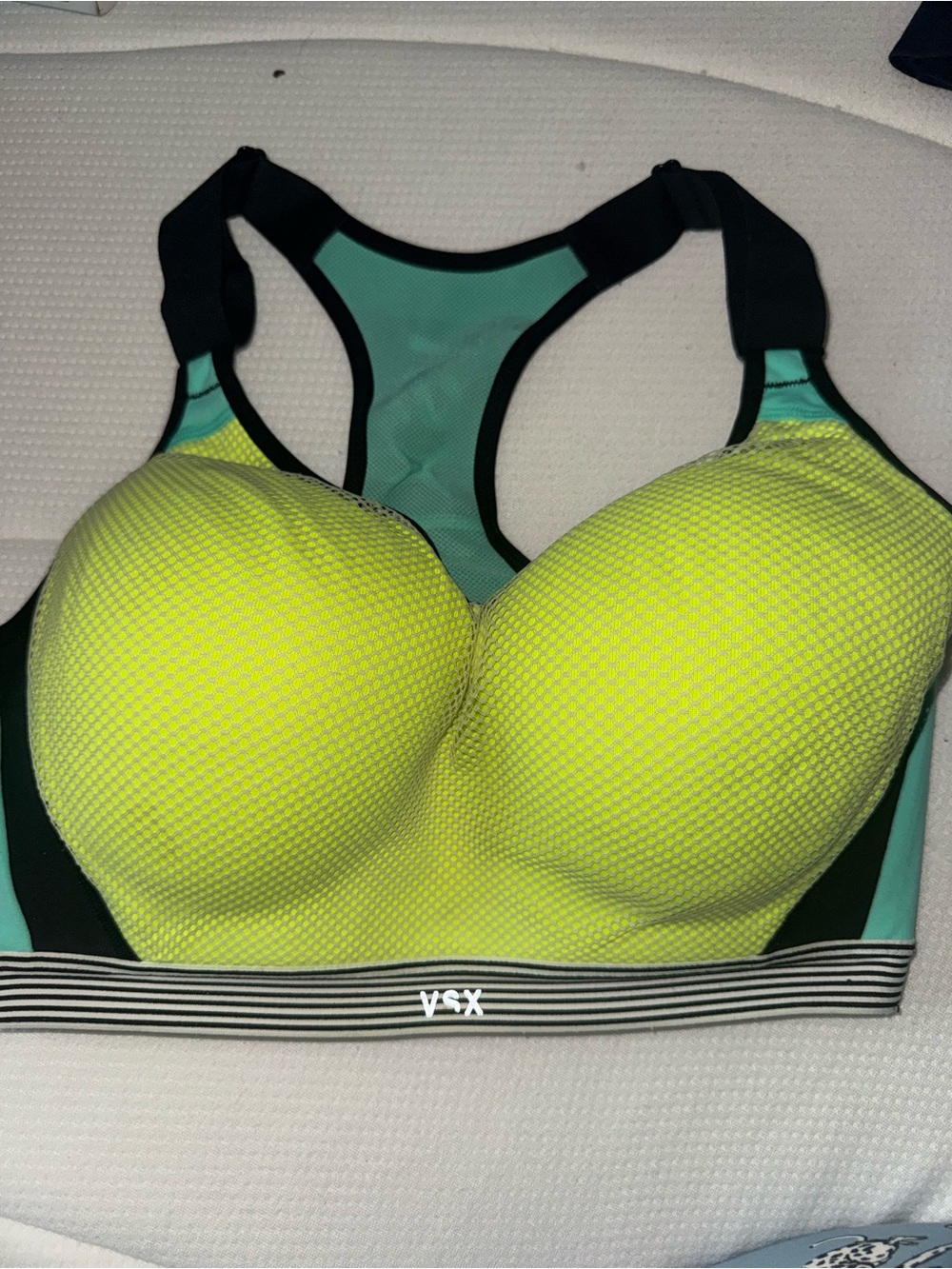 Victoria's Secret Sport Neon Yellow & Mint Racerback Sports Bra